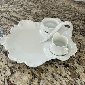 Elegant White Porcelain Serving Set